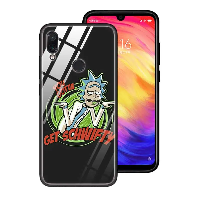 Чехол из закаленного стекла для Red mi 7 8A Note6 7 8 K20 K20 Pro Shell для Xiaomi mi A3 CC9E CC9 силиконовый край чехол Рик Морти Пикл - Цвет: T17
