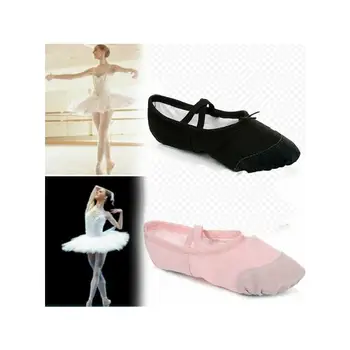 

Boys And Girls Canvas Dancing Shoes With Drawstring Split Sole Breathable Adult's And Children's Size Ballet Shoes