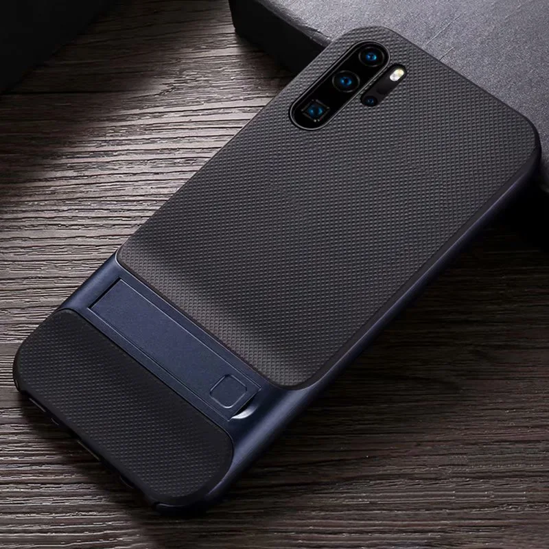CAPSSICUM чехол с подставкой для huawei P30 Pro Чехол s PC силиконовый гибкий тонкий гелевый противоударный чехол с подставкой для задней панели P30PRO - Цвет: Dark Blue