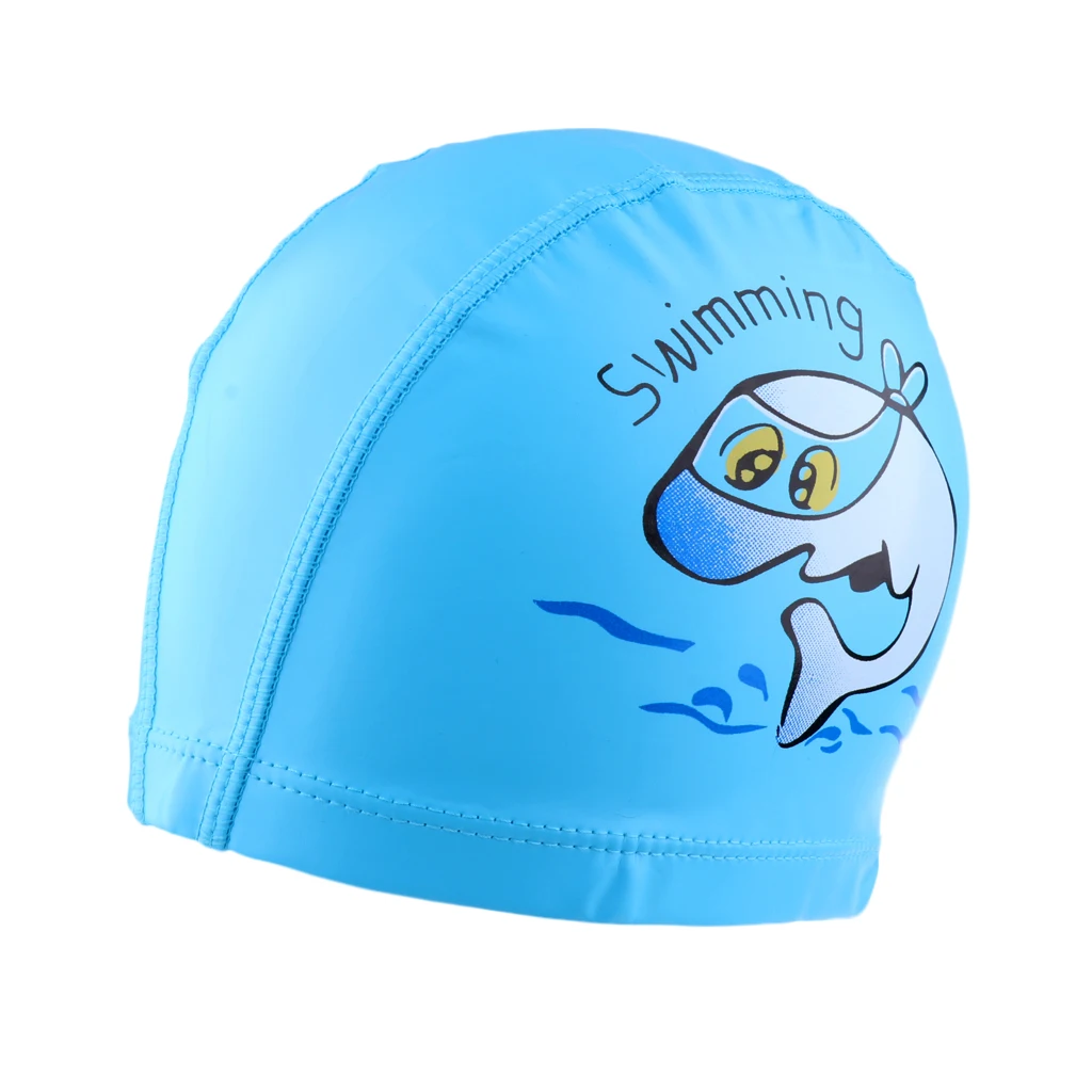 2x Дети Водонепроницаемый мультфильм Дельфин плавать ming плавать Кепка с защитными наушниками детская Плавательная шапочка