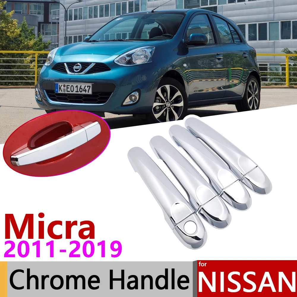 Хромированная крышка ручки двери для Nissan Micra K13 Renault Puls 2011 ~ 2019 автомобильные