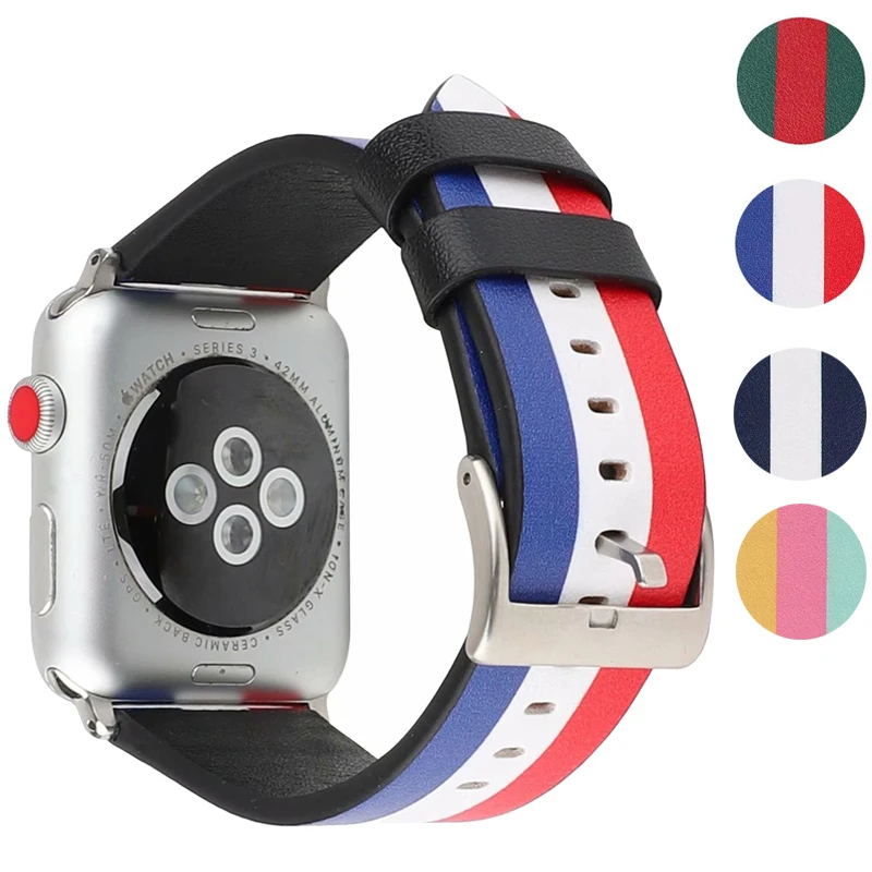 Кожаный ремешок для часов для apple Watch band 44/40 мм Браслет apple watch 42/38 мм для наручных часов iwatch, 4, версия 1, 2, 3, ремешок correa apple watch 5