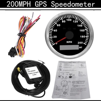 

New 200MPH Car GPS Speed Gauge Meter Waterproof Boat Yacht Digital Speedometer With Left Right High Beam Over Speed Alarm Buzzer