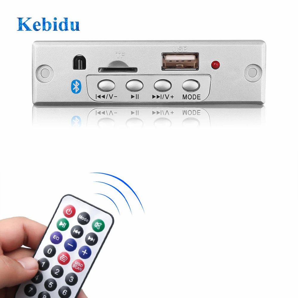 KEBIDU 5V 12V Bluetooth5.0 MP3 Decod Board Module Wireless Car USB MP3 Player TF Card Slot / USB / FM Radio Module zune mp3 player