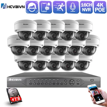 

H.265+16CH 4K 5MP NVR Audio CCTV Security System Kit AI Smart infared Waterproof POE IP Camera Video Surveillance Camera Kit