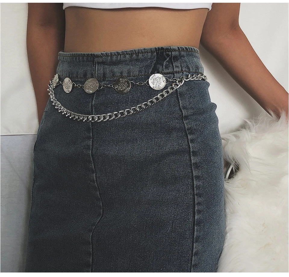 Youvanic Boho винтажная золотая цепочка для живота резное платье с рисунком в виде монет цепи ремней для женщин Цыганский сексуальный пояс в стиле панк украшения для тела 0534