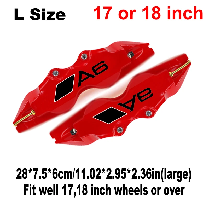 araba jant fren balatasi diskleri kaliper kapak audi a6 c6 c7 c5 sline a1 a3 8v 8p s3 on arka lastik frenler rotorlar aksesuarlari car stickers aliexpress