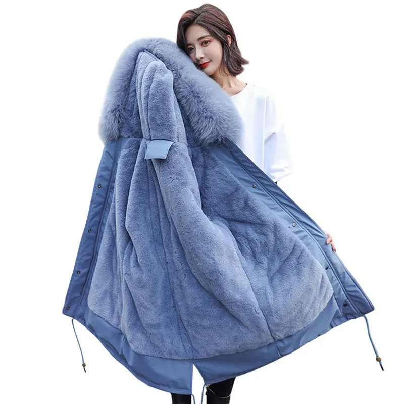 ##BUY Big Faux Fur Collar Long Womens Winter Jackets Coats New 2019 Winter Warm Thicken Coats Parka Female Solid Jacket Outwear
