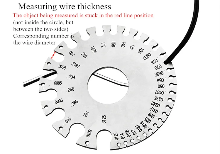 0-36 Round AWG SWG Wire Gauge Thickness Ruler Gauge Diameter Stainless Steel Measurer Tool tape measure toolstation