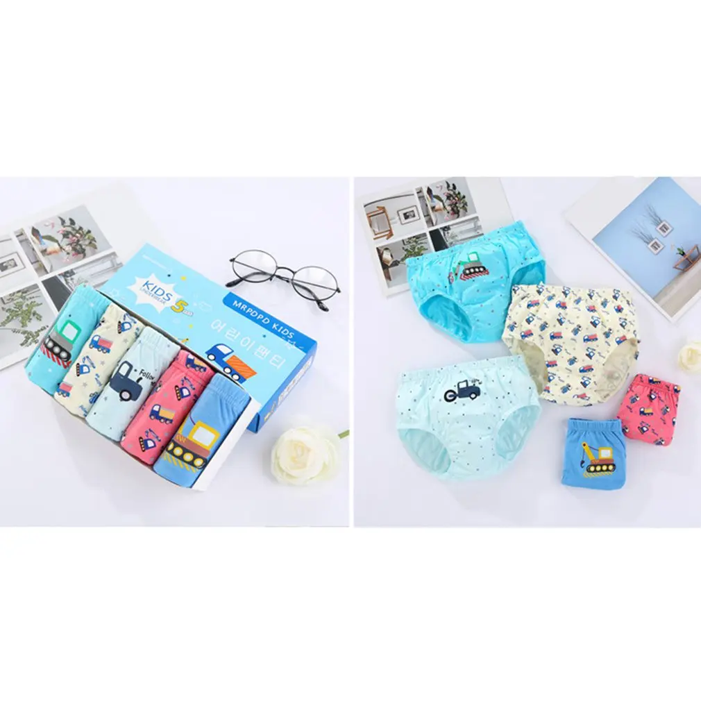 Детское нижнее белье 5 шт. хлопковое с рисунком треугольников От 1 до 13 лет для