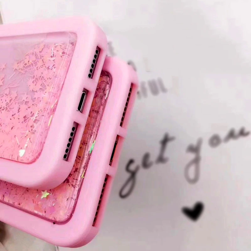 3D Cartoon Pink Quicksand Unicorn Soft Silicone Liquid Stars Case for Iphone 7 Plus 8 6 6S plus 5 S 5S SE XS Max XR X Phone Case (4)