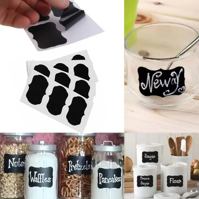 36pcs Chalkboard Label Stickers Set with Chalk Pen Food Bottle Jars Container  Blackboard Cans Kitchen Gadgets
