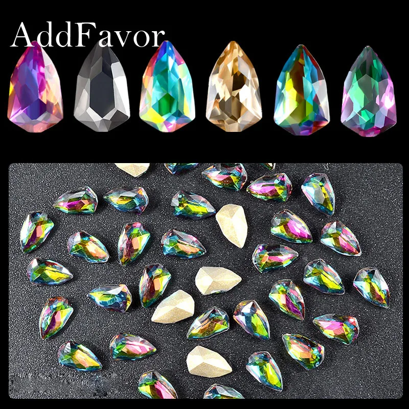 Addfavor 7 шт Стразы для ногтей стеклянный камень 3D украшения дизайна DIY маникюра |