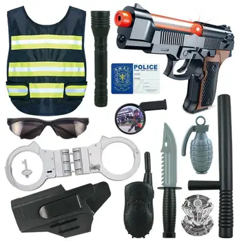

Children Role Play Police Kit Cop Dress-up Playset Role Play Police Vest Waistcoat With Reflective Strips Game Toy Cosplay Set