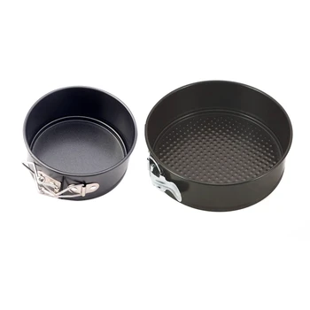 

2 Pcs Non-Stick Springform Pan Cheesecake Pan,Interlocking Leakproof Baking Cake Pan Bakeware - 4 Inch & 7 Inch