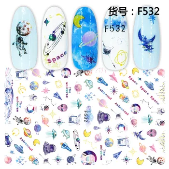 

3D Nail Sticker Slider Nails Art Tattoo Decals Foil Planet moon Alien Design Decoration Adhesive Manicure Tips Pegatina Wraps