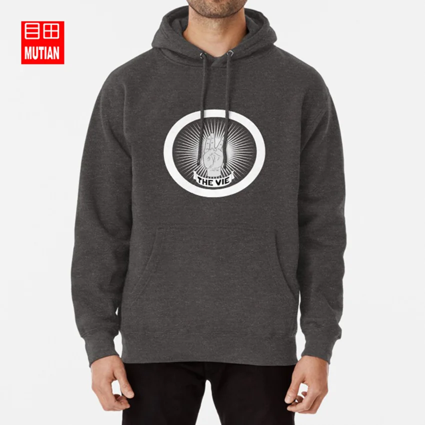 darkgrey-hoodie The Damso Life/толстовки с капюшоном; толстовки с принтом dems damso the life mood; Цвет черный, белый - Цвет: darkgrey-hoodie