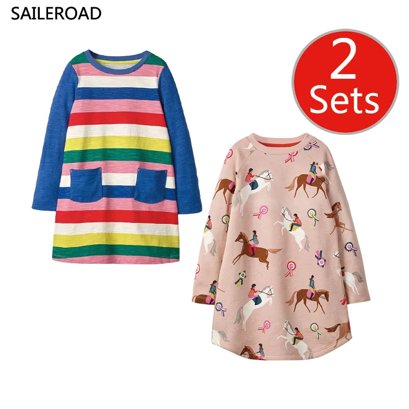 1118-1168 SAILEROAD/комплект из 2 предметов, кружевные платья для девочек детское платье с длинными рукавами платье принцессы для маленьких девочек осенние хлопковые детские рождественские костюмы - Цвет: 1118-1168