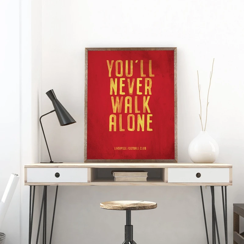 

Canvas Art Painting Liverpool FC Motto Vintage Poster Prints , You'll Never Walk Alone Picture Home Boys Room Wall Decor