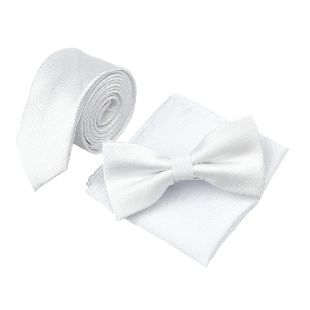 Горячая Мода Твердый набор галстуков мужские дизайнерские обтягивающие полосатые галстуки галстук бабочка платок галстуки для костюма галстук-бабочка Corbatas - Цвет: 12