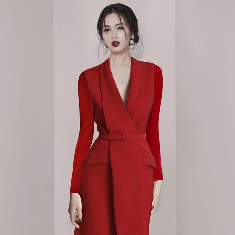 Элегантное Деловое платье Vestido Da Festa Новинка 2021 года Сезон осень зима Корейский