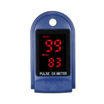 

Fingertip Pulse Oximeter Blood Oxygen Saturation Monitor with Silicon Cover, Lanyard (Royal Blue) finger meter oxygen spirometer