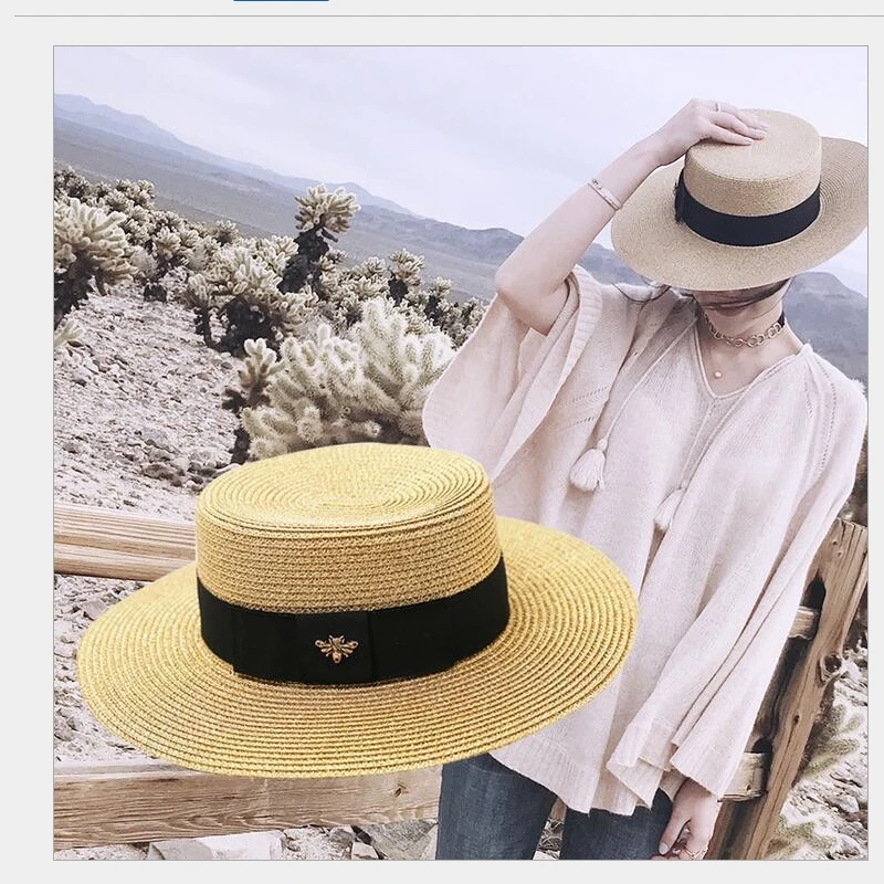 Ручная работа, плетение, рафия, солнцезащитные шляпы для женщин, черная лента, на шнуровке, с большими полями, соломенная шляпа, для улицы, для пляжа, летние шапки, Chapeu Feminino