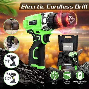 

Electric Screwdriver Cordless Drill Wireless Power Driver 12-Volt DC Lithium-Ion 1/2 X Battery 2-Speed with suitcase