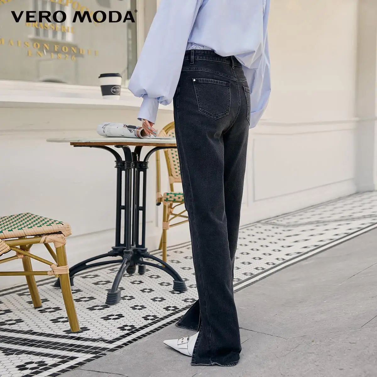 Læne Lav en seng ulækkert Vero Moda Women Vintage High Waist Versatile Straight Fit Slitted Hemline  Jeans | 320432007 - AliExpress Women's Clothing