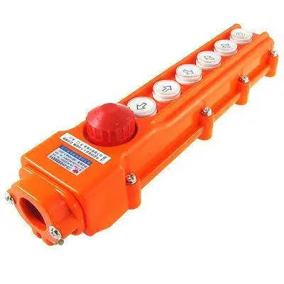 

Hoist Crane 6 Way Pushbutton Switch Control Station Rain Proof + Emergency Stop