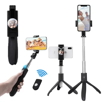 

Roreta high quality Wireless Bluetooth Selfie Stick Mini Tripod Extendable Foldable Monopod With Selfie Mirror For smart phone