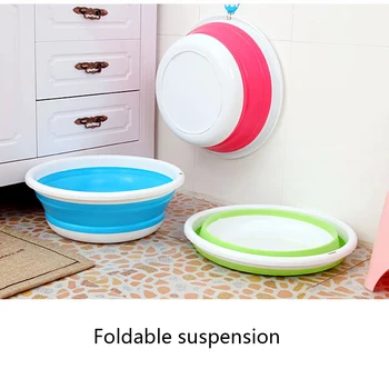 

1Pcs Folding Bucket Portable Collapsible Basins Car Washing Tool Vegetable Fruit Basin High Capacity Household Cleaning Supplies