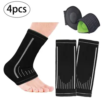 

4pcs Foot Arch Support and Ankle Brace Elasticity Free Adjustment Protection Foot Bandage