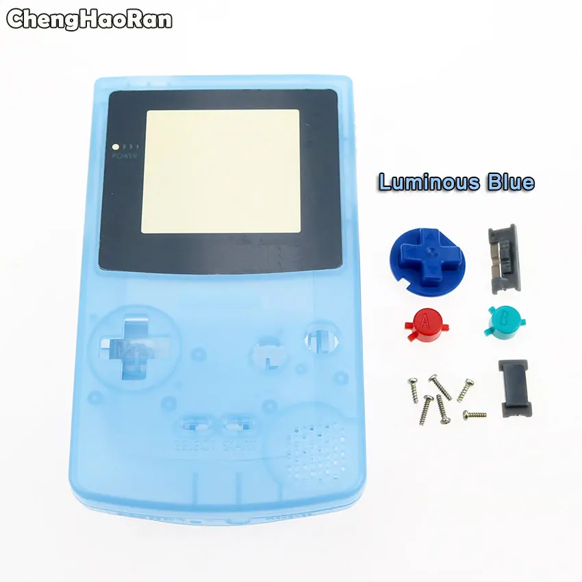 Luminous Blue ChengHaoRan для GBC полный корпус оболочка Крышка для nintendo GameBoy цвет Ремонт Часть корпус оболочки пакет с кнопками винт - Цвет: Luminous Blue