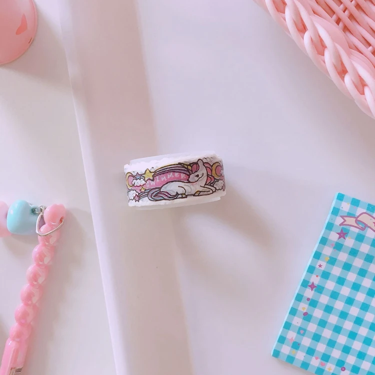 Милый Кот декоративная клейкая лента Kawaii Девушка сердце Кролик Маскировка васи лента дневник DIY Скрапбукинг наклейка школьные канцелярские принадлежности - Цвет: A