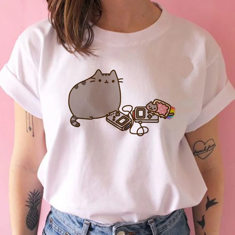Женская футболка kawaii ulzzang Tumblr гранж графическая Футболка harajuku футболка Повседневная мультяшная футболка Повседневная женская летняя