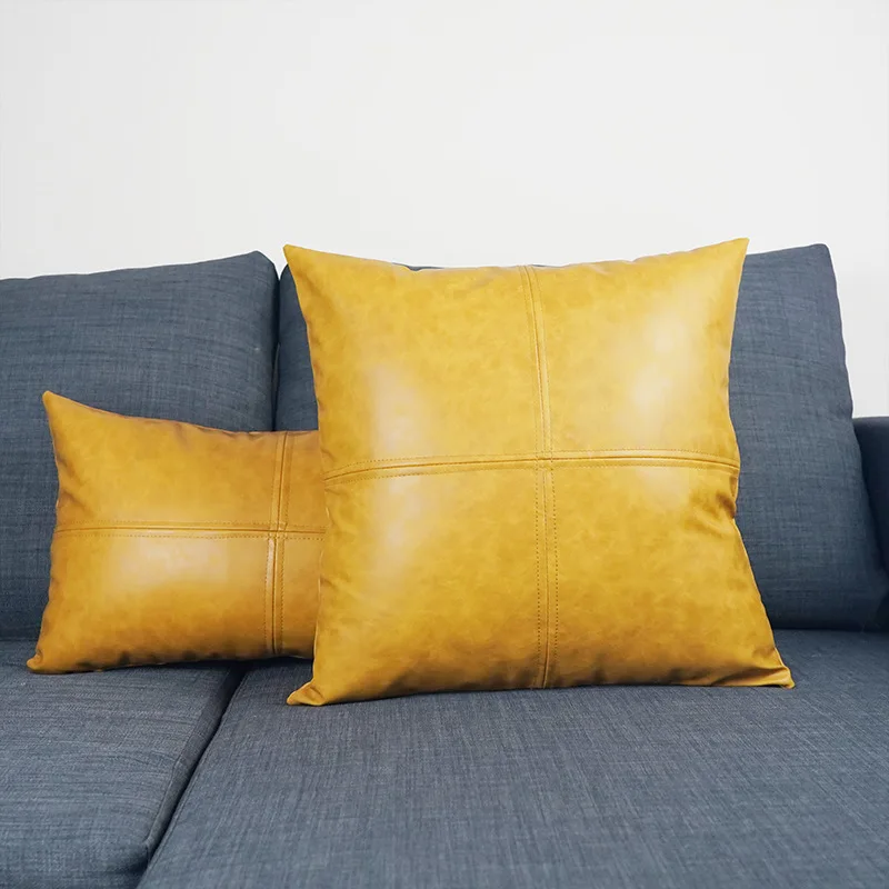 Light Luxury PU Cushion Cover Sofa Cushion Covers Leather Pillowcase