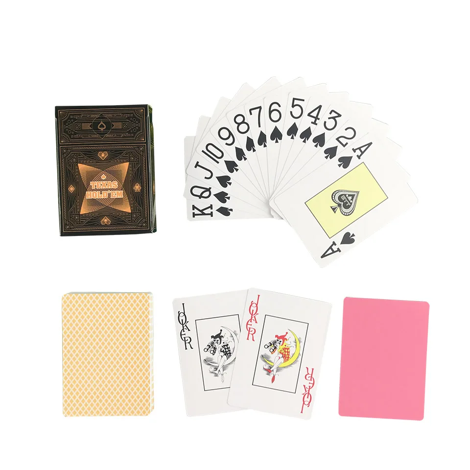 Easytoday 2PcsSet PVC Playing Card Set Texas Poker Cards Plastic Poker Cards Frosted Surface Waterproof Poker Table Games (1)