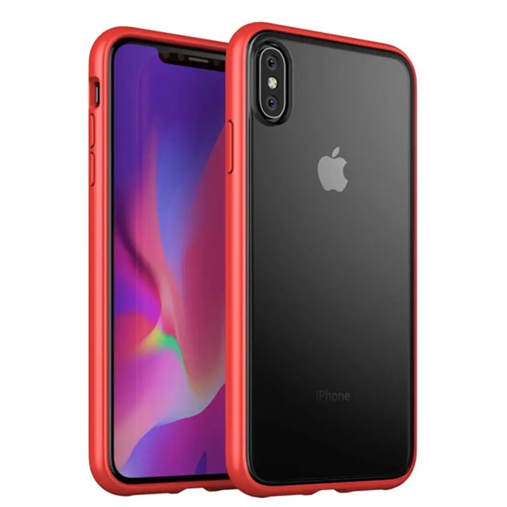 

KAPAVER® Stark Back Cover Case for iPhone Xs M, Rubberized PC TPU Protective Case for Apple iPhone Xsmax (Frost Transparent Red)