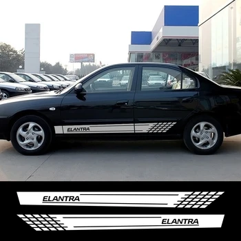 

2PCS Car Door Side Skirt Stripes Stickers For Hyundai Elantra Reflective Auto Decoration Vinyl Films PVC Decals Car Accessories
