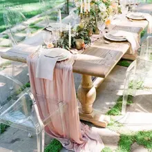 

NEW TY Wedding Gift Gauze Table Runner Party Table Banner Personalize Wedding Decoration Pink Guaze Napkins And Runners 60x400cm