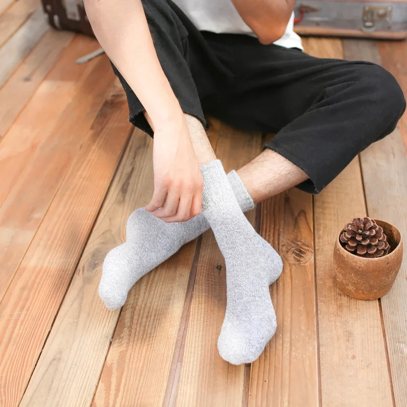 10 пара/лот, высококачественные теплые шерстяные зимние носки, мужские носки harajuku в стиле ретро, Плотные хлопковые носки, повседневные носки