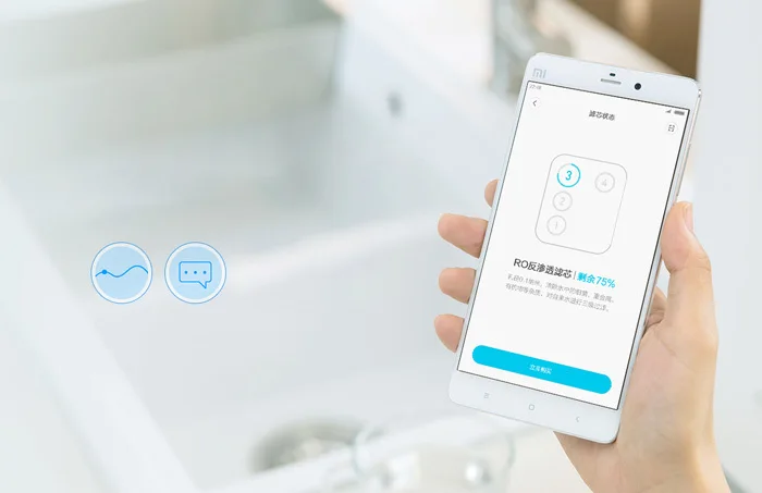 Xiaomi Mi очиститель воды предположение фильтр с активированным углем Смартфон Дистанционное управление бытовой техники чистая вода