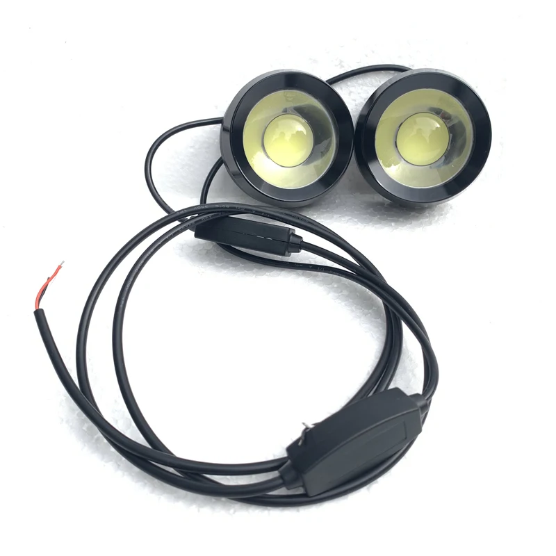 Car DRL Daytime Running Light Aluminum Round Shape White LED Lights Driving lamp COB Lights car-styling 2PCS 12V DC 60mm E4