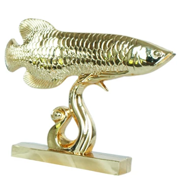 

Creative Gold Arowana Ornaments Crafts Home Living Room TV Cabinet Decor Wedding Gift Metal Lucky Goldfish Miniature
