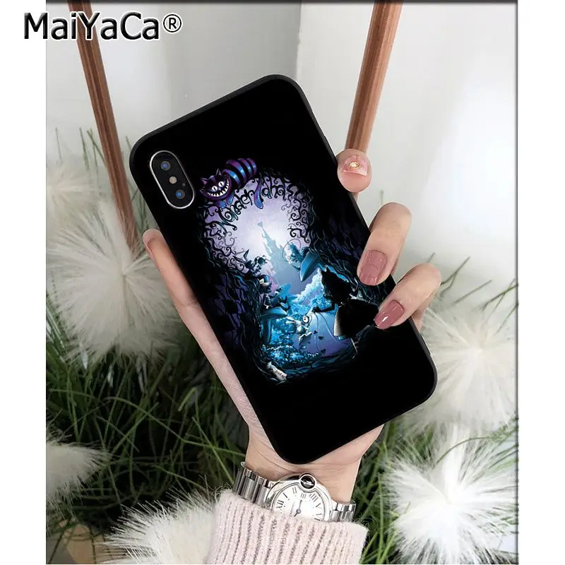 Мягкий силиконовый чехол для телефона MaiYaCa Alice in Wonderland Cheshire Cat из ТПУ для iPhone 8 7 6 6S Plus X XS MAX 5 5S SE XR Mobile Cover