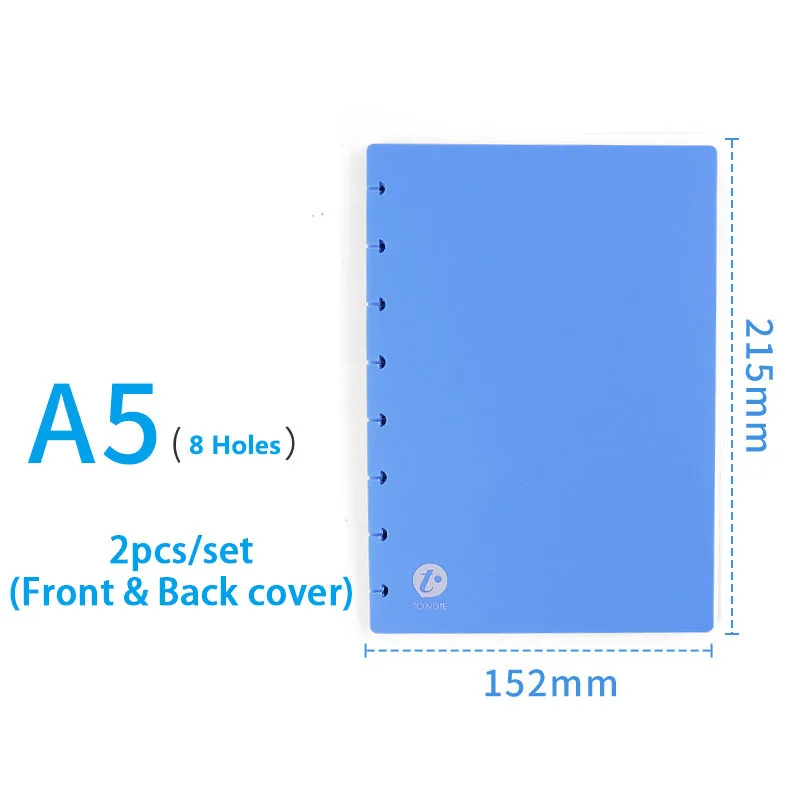 Mushroom Hole Loose-leaf A5 Planner Cover For Discbound Notebook Mushroom Discs Rings Binding Binder Shell T-hole Accessories