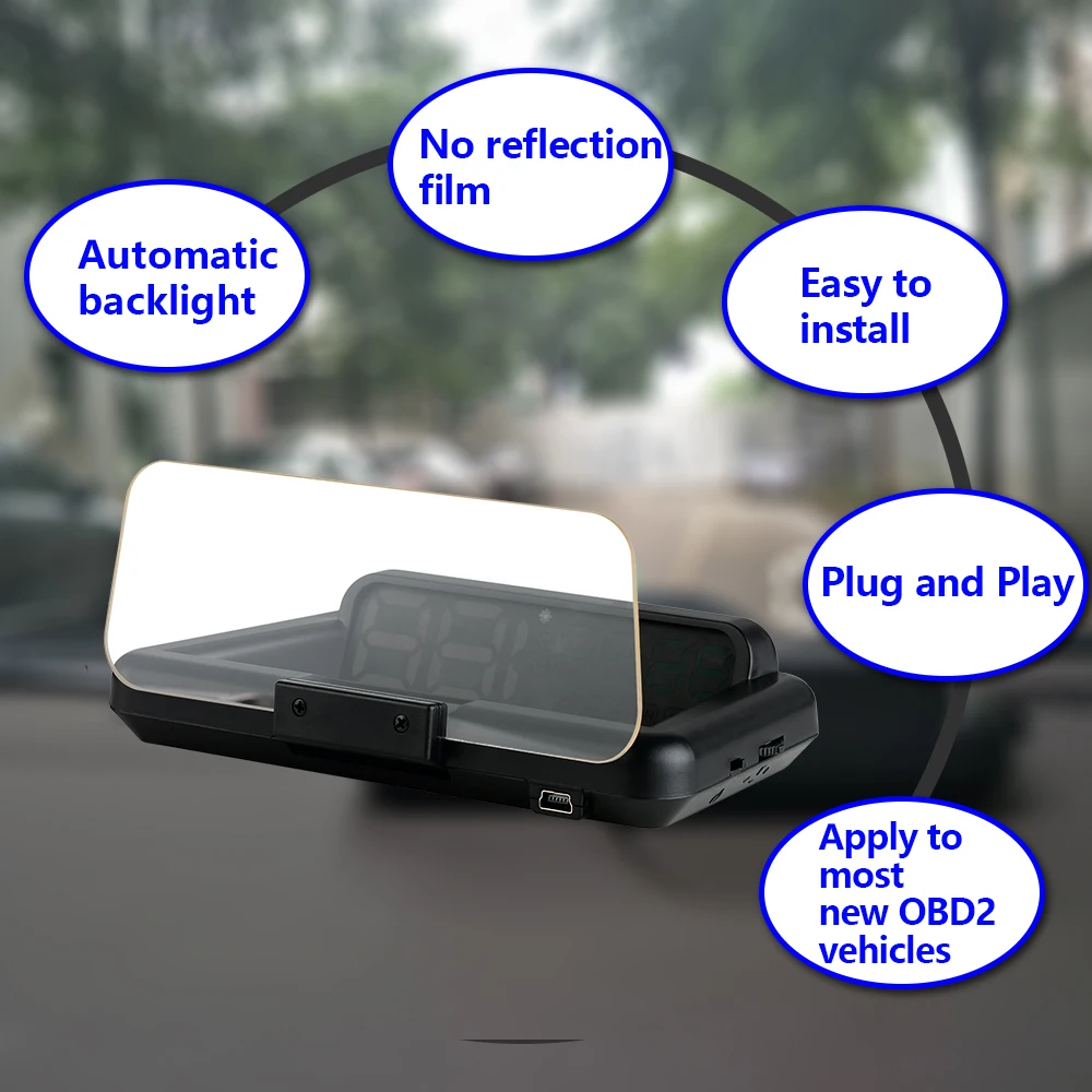 HUD C500 дисплей автомобиля gps OBD OBD2 диагностический инструмент проектор Цифровой измеритель скорости автомобиля сигнализация безопасности