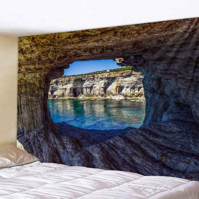 Arazzo Foresta Montana 150x150 Cm - Decorazione Per Pareti Interni Ed Esterni - Foto 11