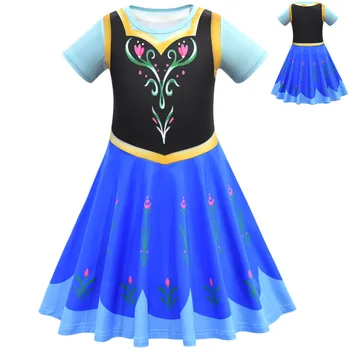 

Girls Dress Christmas Anna Elsa Cosplay Costume Summer Girl Princess Dress for Birthday Party Vestidos Purim Ball Dresses